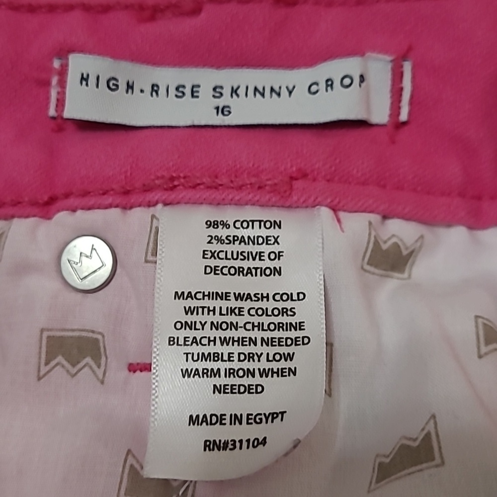 Crown & Ivy Hot Pink High-Rise Skinny Crop Pants with Ruffled Ankle Detail - 16 - Picture 6 of 9